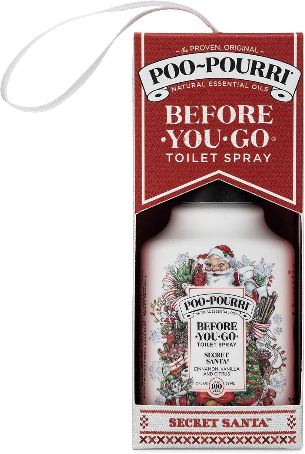 Poo-Pourri Before-You-go Toilet Spray, Secret Santa Ornament Scent, 2 Fl Oz