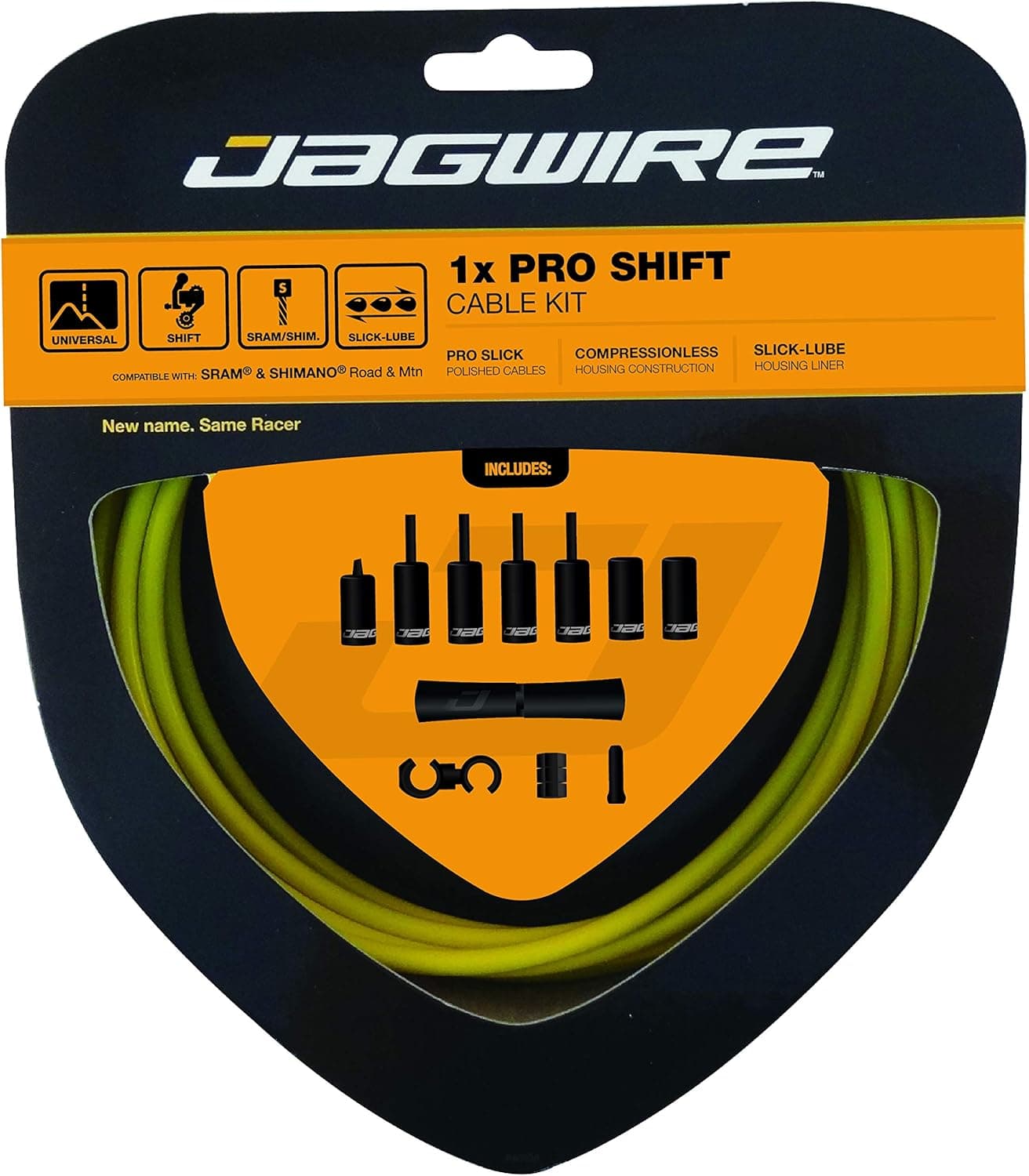 Jagwire - Universal 1x Pro Shift Kit |for Road, MTN, and Gravel Bike | SRAM and Shimano Shifter Compatible, Polished Stainless Cables, 10 Color Options