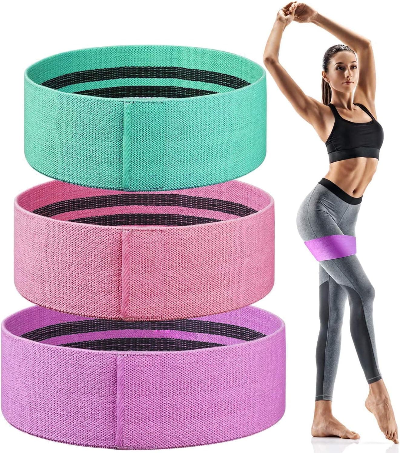 Arctic Eagle Booty Bands for Women,Booty Resistance Bands Non-Slip Thick Glute Bands for Working Out, F4