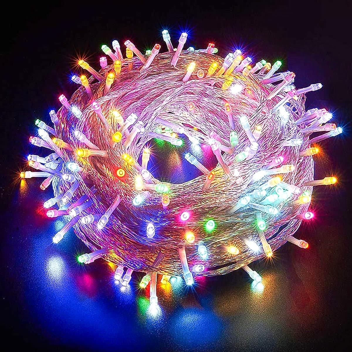 33FT 100 LED Easter String Lights Indoor Outdoor, Extendable Fairy Lights Clear Wire, 8 Modes Plug in Twinkle Fairy String Lights for Christmas Tree Bedroom Wedding Garden Decorations(Multicolor)