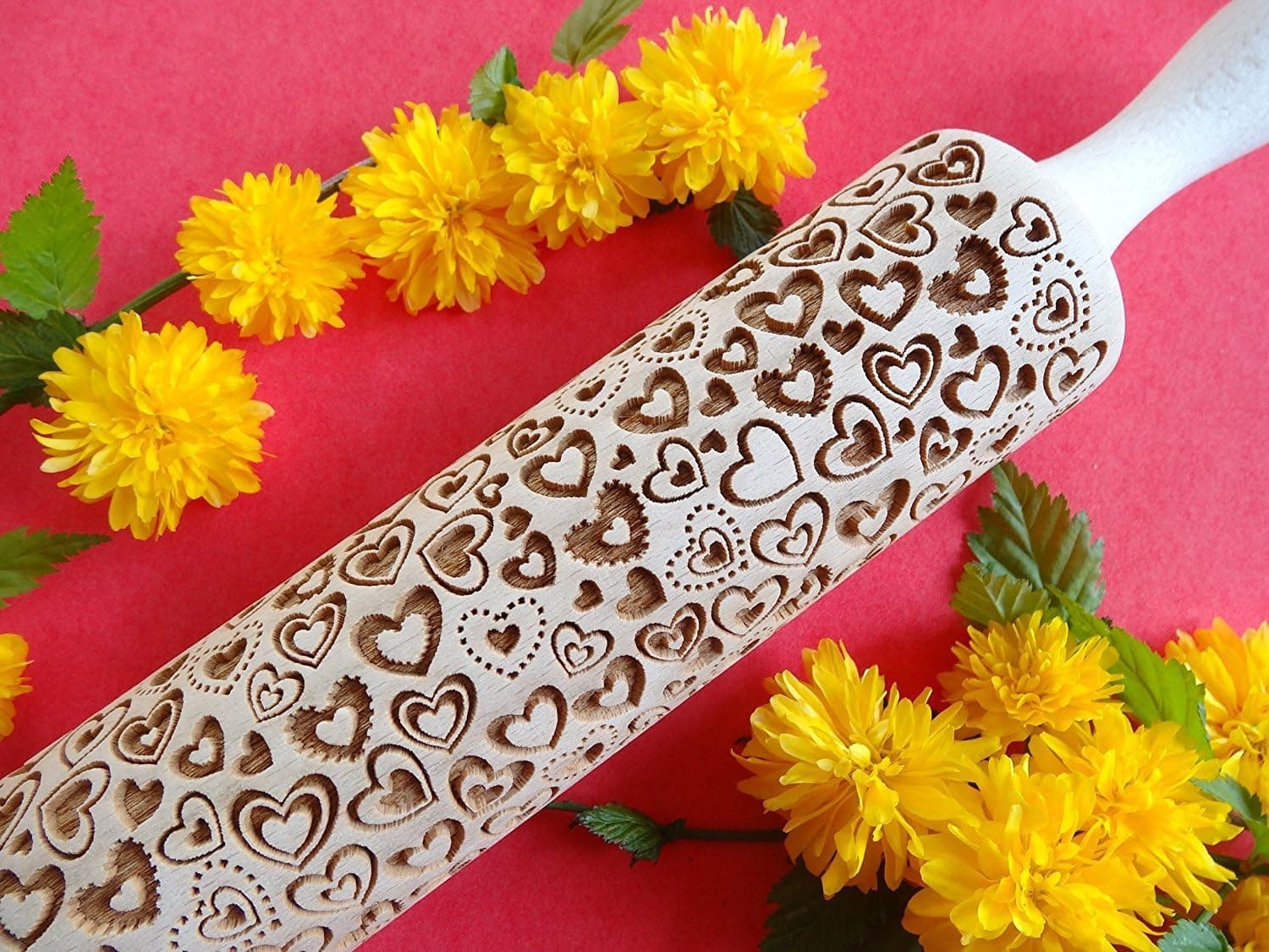 CRAZY HEARTS pattern rolling pin