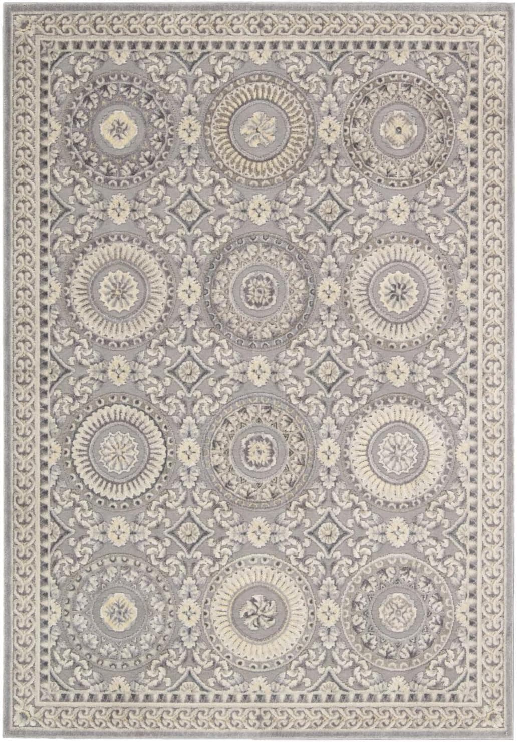 Nourison Ki05 Villa Retreat Rectangle Rug, 3-Feet 6-Inch by 5-Feet 6-Inch, Slate