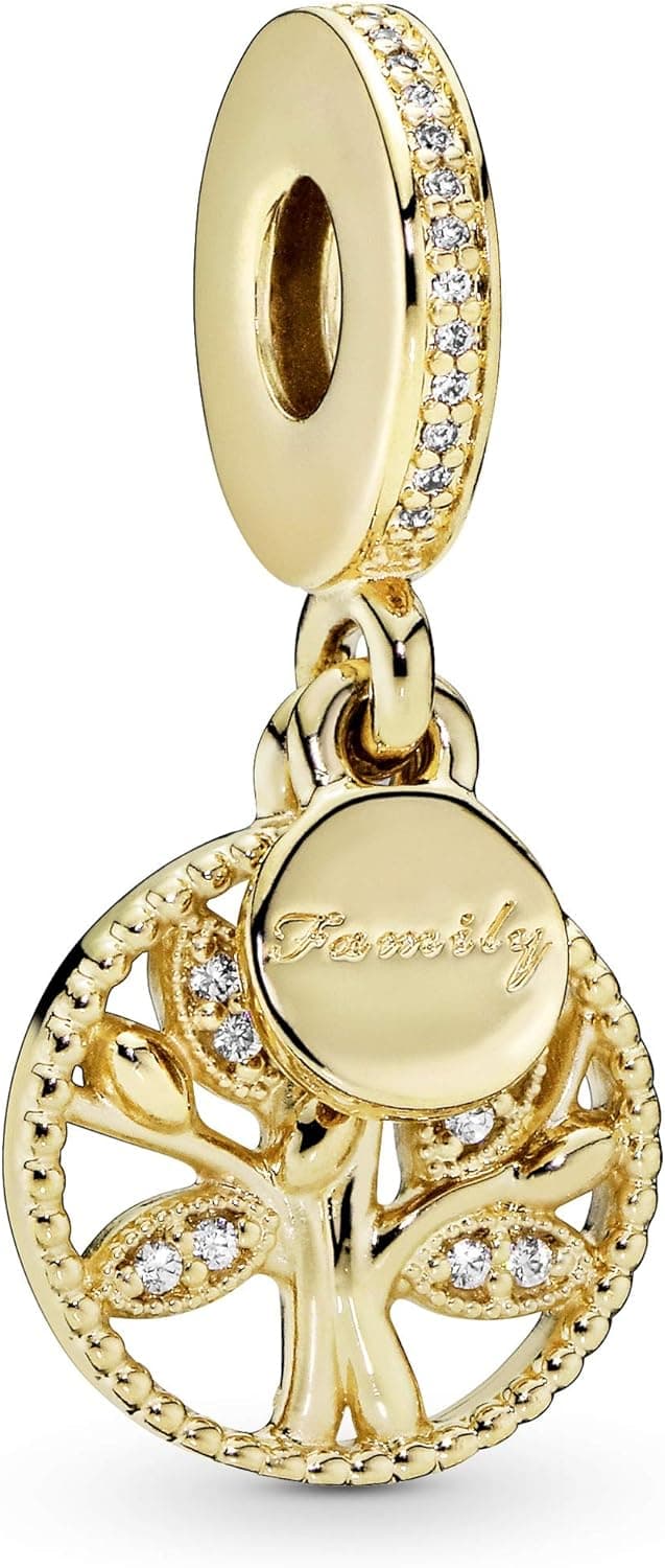 PANDORA Jewelry Family Tree Dangle Cubic Zirconia Charm in Shine