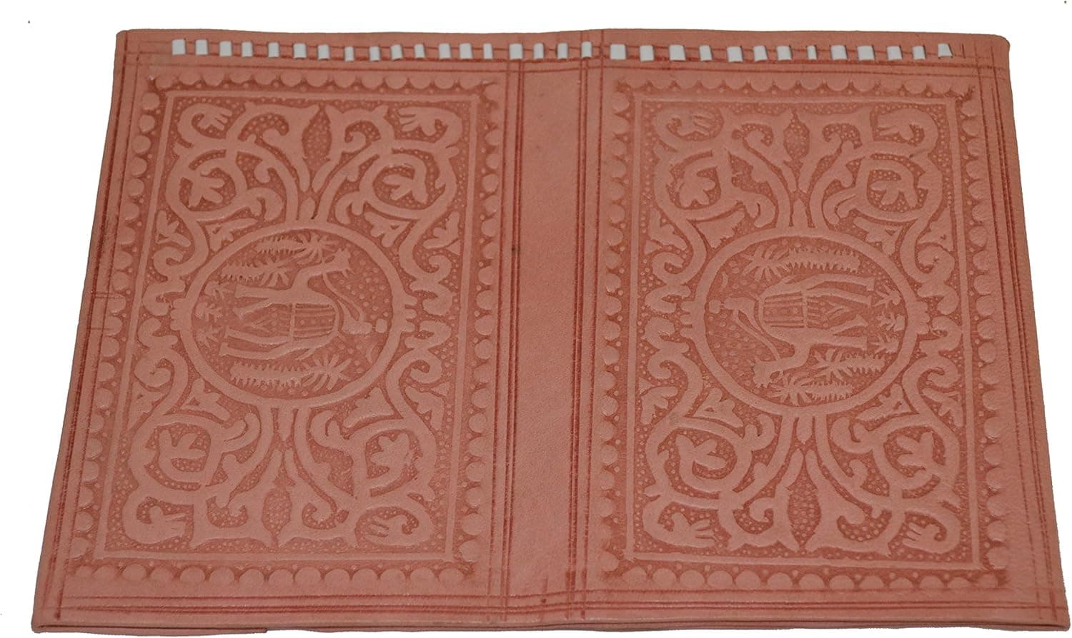 Treasures of Morocco Handmade Moroccan By-fold Leather Wallet Large Vintage Exquisite Handy Red