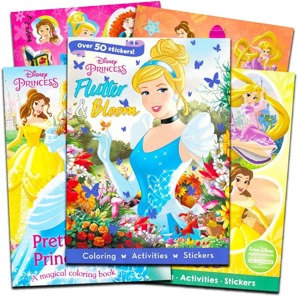 Disney Princess Coloring Book Super Set -- 3 Deluxe Disney Princess Books with Over 100 Stickers (Disney Princess Party Supplies)