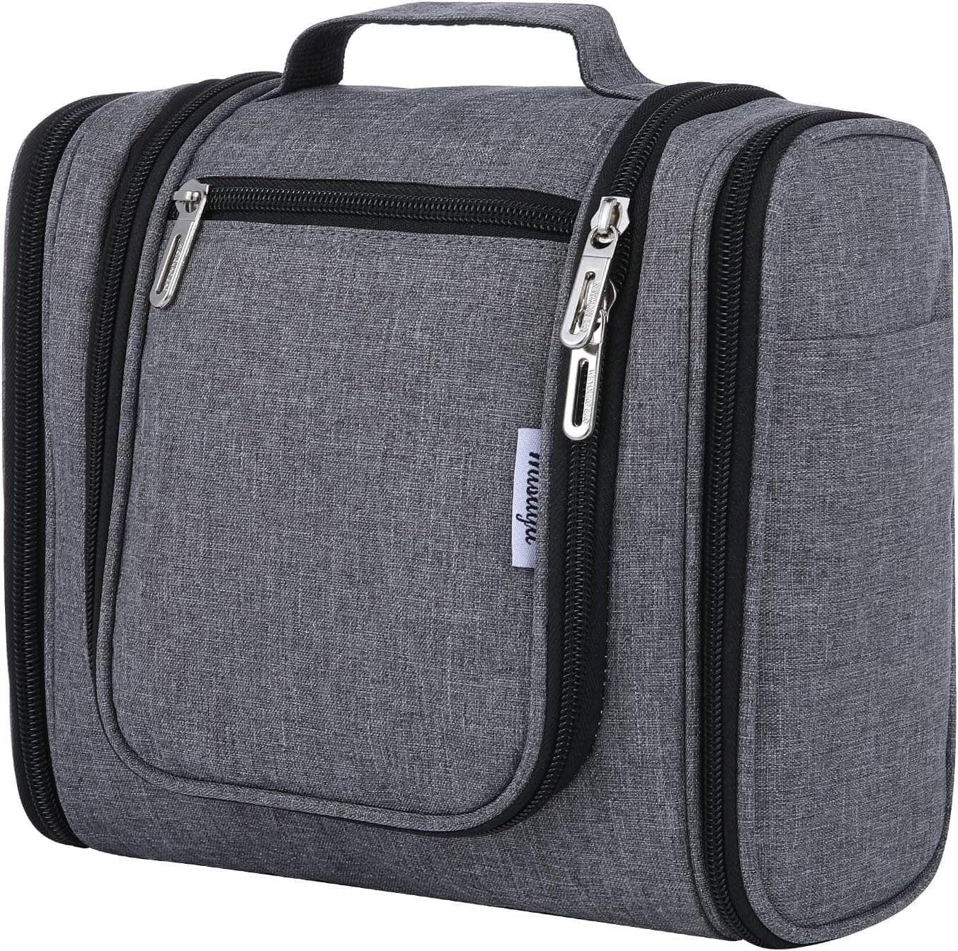 Small Hanging Toiletry Bag Women and Men Portable Travel Toiletries Makeup Organizer for Shower Accessories, Full Size Container, Cosmetics, Grey