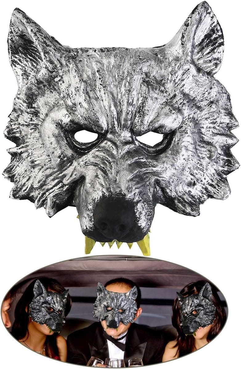 TINKSKY Head Mask For Cosplay Halloween Masquerade (Grey)