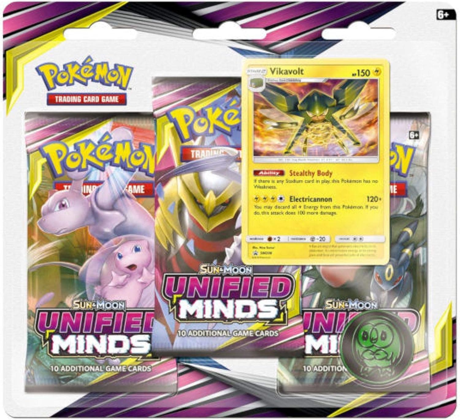 Pokemon SM11 Unified Minds 3Pk Blister- Vikavolt