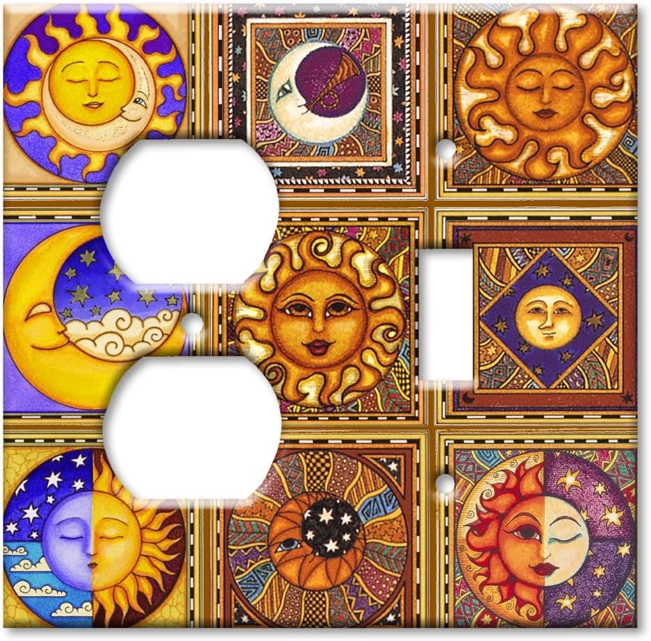 Celestials Theme Metal Wall Plate - Double Gang Combo - Outlet - Toggle - Image by Dan Morris
