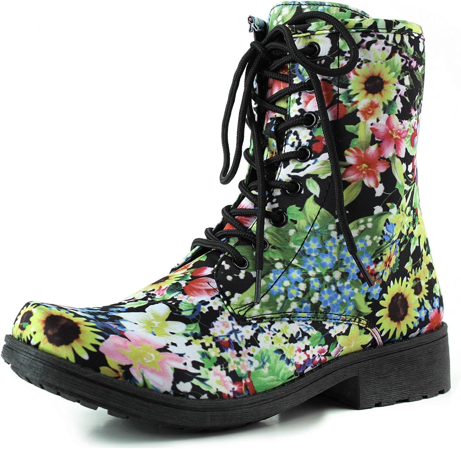 Qupid Missile-04, Cute Lace Zip Up Combat/Riding Boot