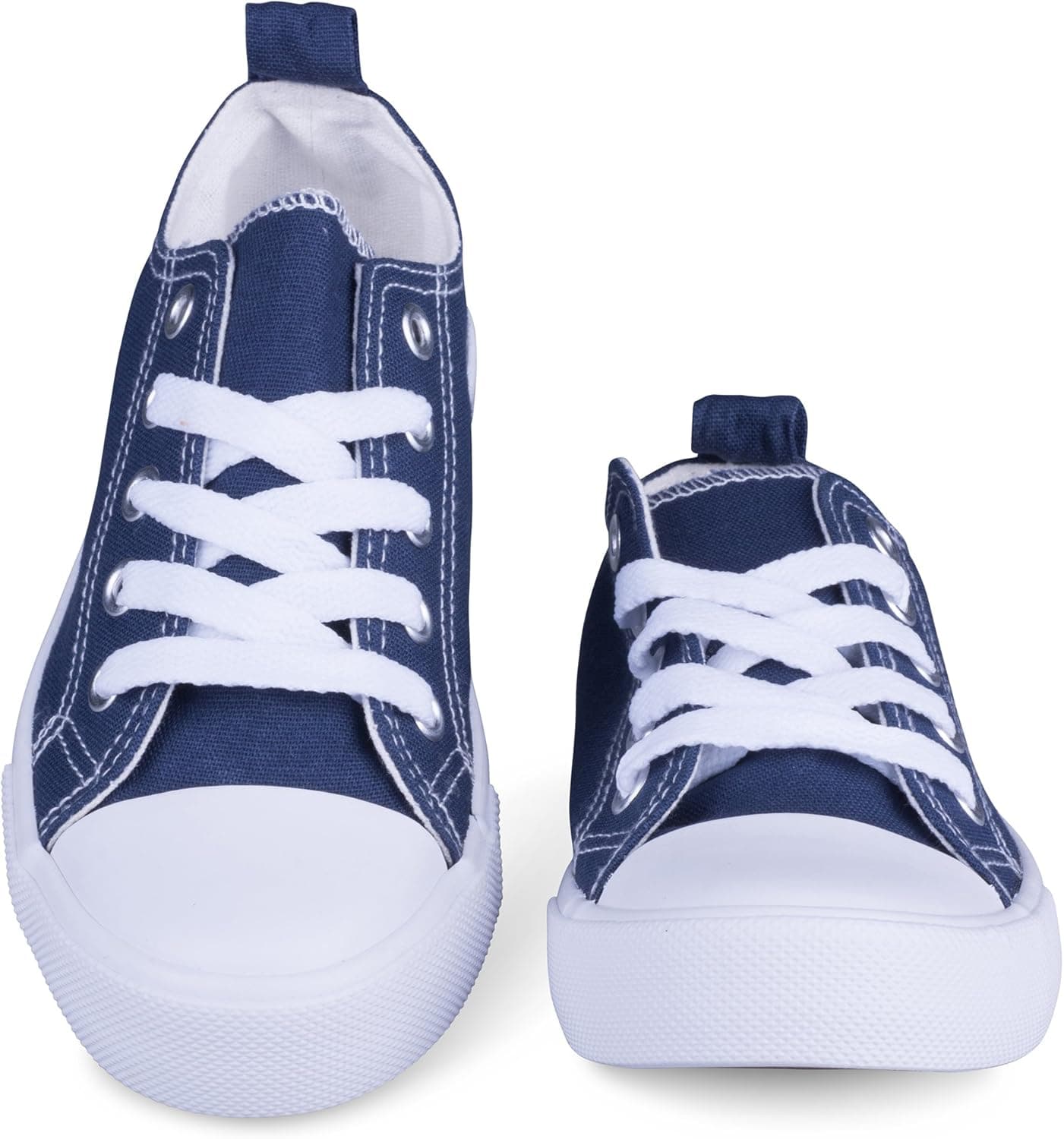 [SAV105-NAVY-13] Girls Canvas Sneakers - Navy Tennis Shoes, Youth Size 13