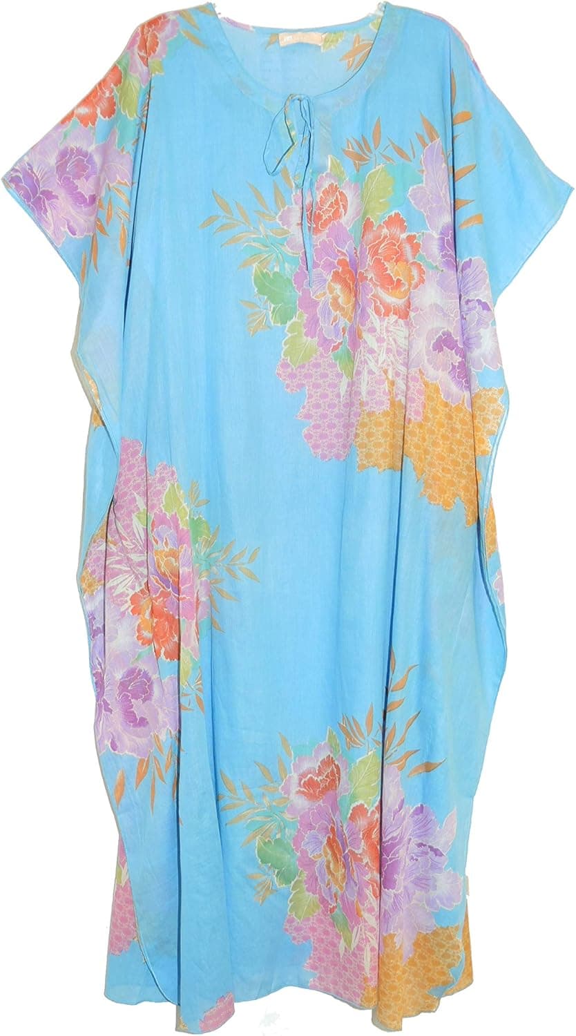 LA CERA Women's Printed Cotton Caftan