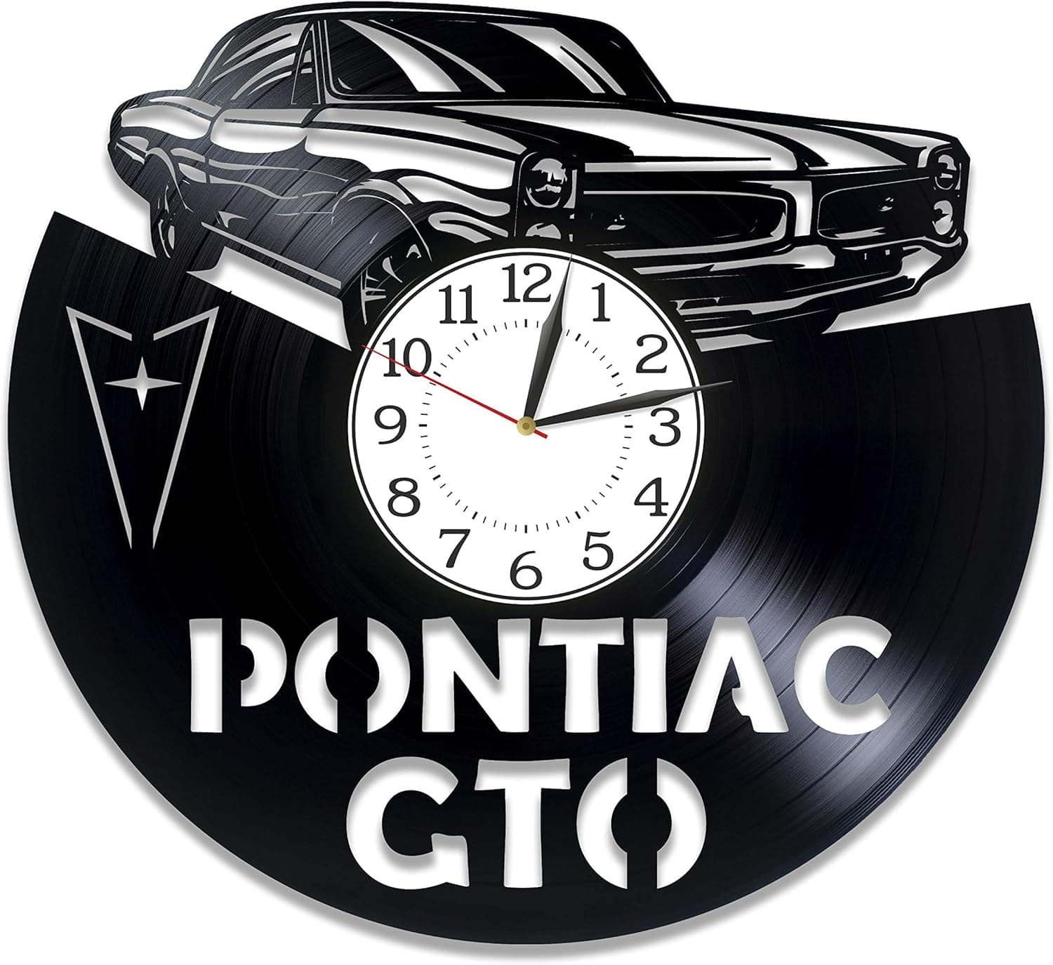 Kovides Pontiac GTO Birthday Gift Idea Car Vinyl Clock 12 Inch for Man and Woman Muscle Car Original Home Decor Pontiac GTO Vinyl Record Wall Clock Car Handmade Products