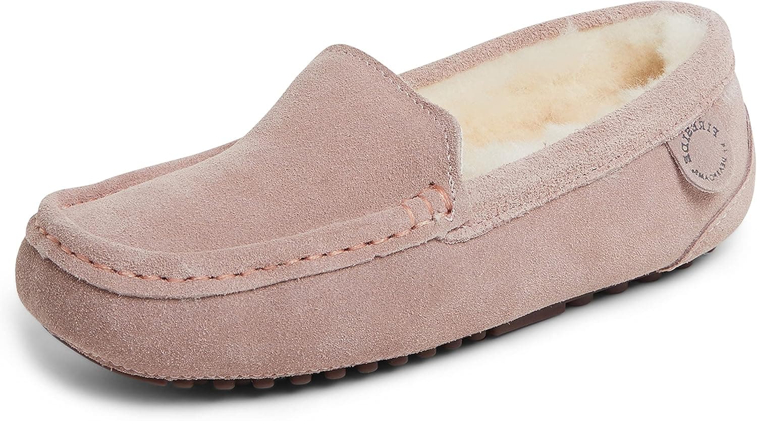 Dearfoams Women's Fireside Water Resistant Mel Shearling Moccasin Slipper