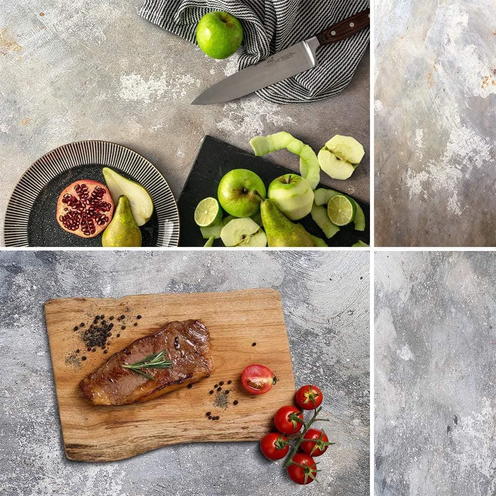 Evanto 16.5x26” with 2 Designs Photo Backdrop Board for Flat Lay & Food Photography - Cement Wall Background