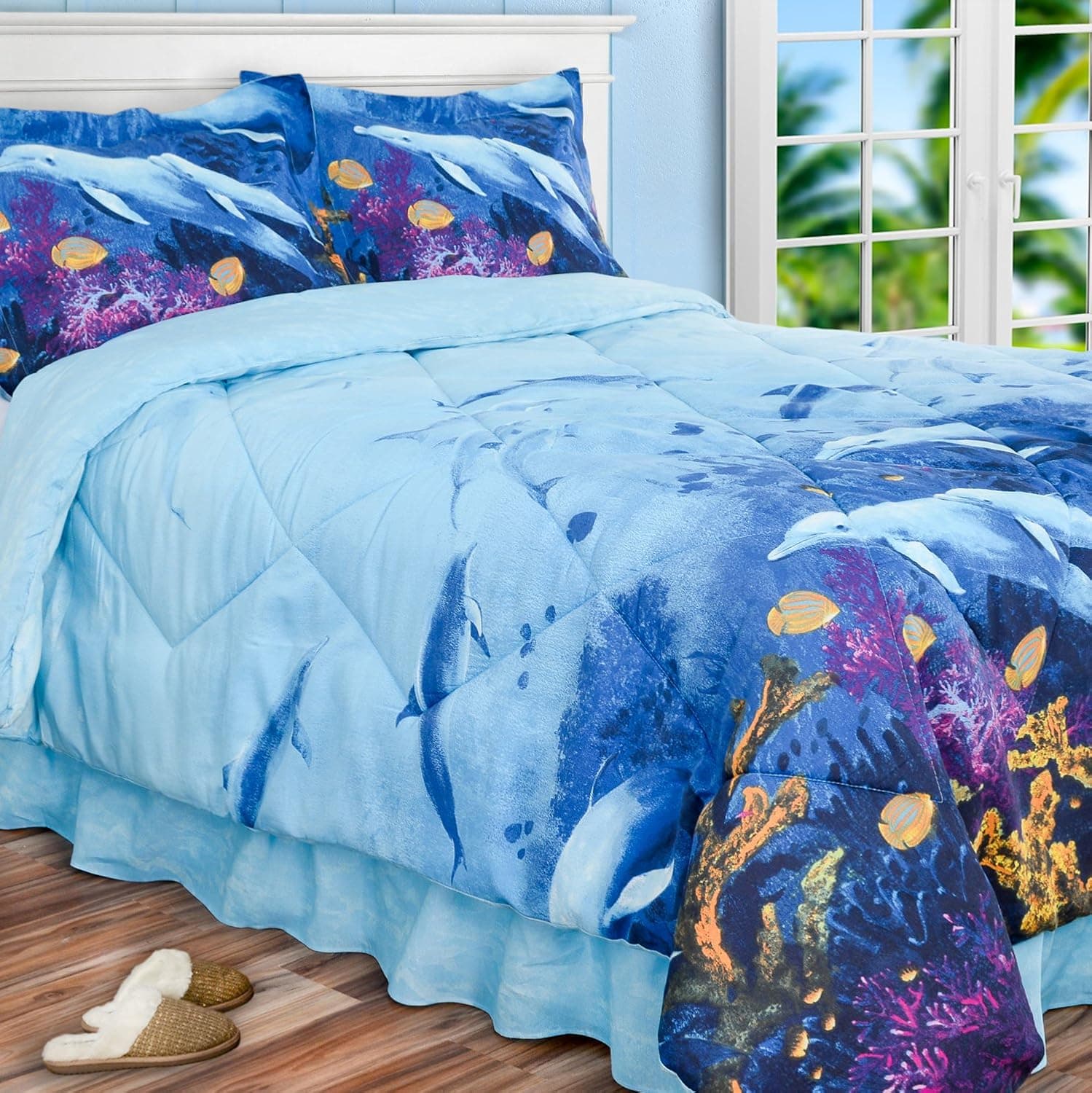 PDK Regency DOLPHIN'S Cove Comforter Set Full Bedding, Multicolor