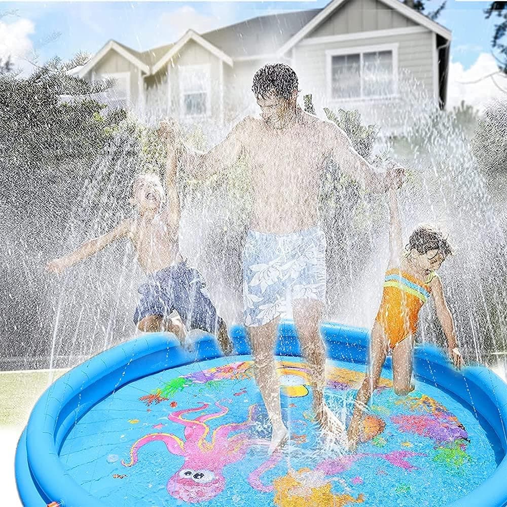 Children's Inflatable Toy Underwater World Mermaid Fountain, Children's Sprinkler Pool, Outdoor Inflatable Water Toys for 2 3 4 5 Years Old Boys Girls, Summer Outdoor Game Water Toys (Mermaid)