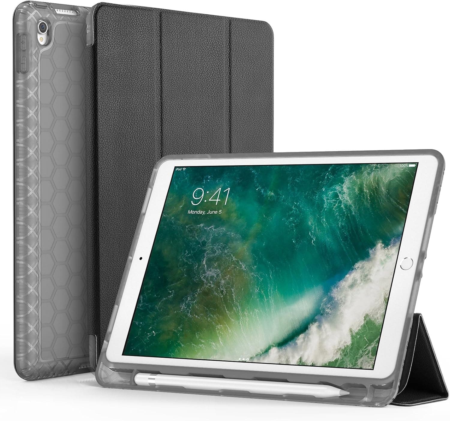 iPad Air 2 Case - Swees PU Leather Smart Cover Case for Apple iPad Air 2 (2014 Released) with Magnetic Auto Wake & Sleep Function - Gold (2-Year Manufacturer Warranty from Swees)