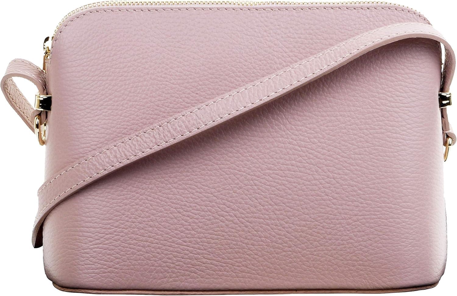 PRIMO SACCHI Ladies Italian Textured Leather Small Triangular Shoulder or Crossbody Bag