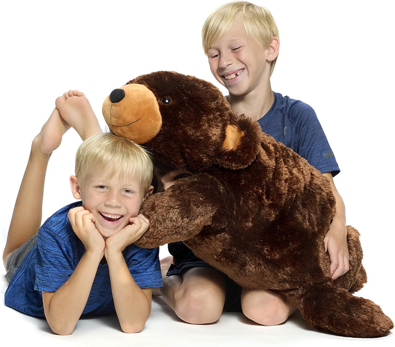 Extra Large Stuffed Teddy Bear Hugging Toy Giant Sleeping Plush Body Pillow for Kids Adults Ideal for Bedroom Bed Valentine’s Day Christmas Gift 35 by 15 Inches Big Brown Fluffy and Soft for Boys Girl