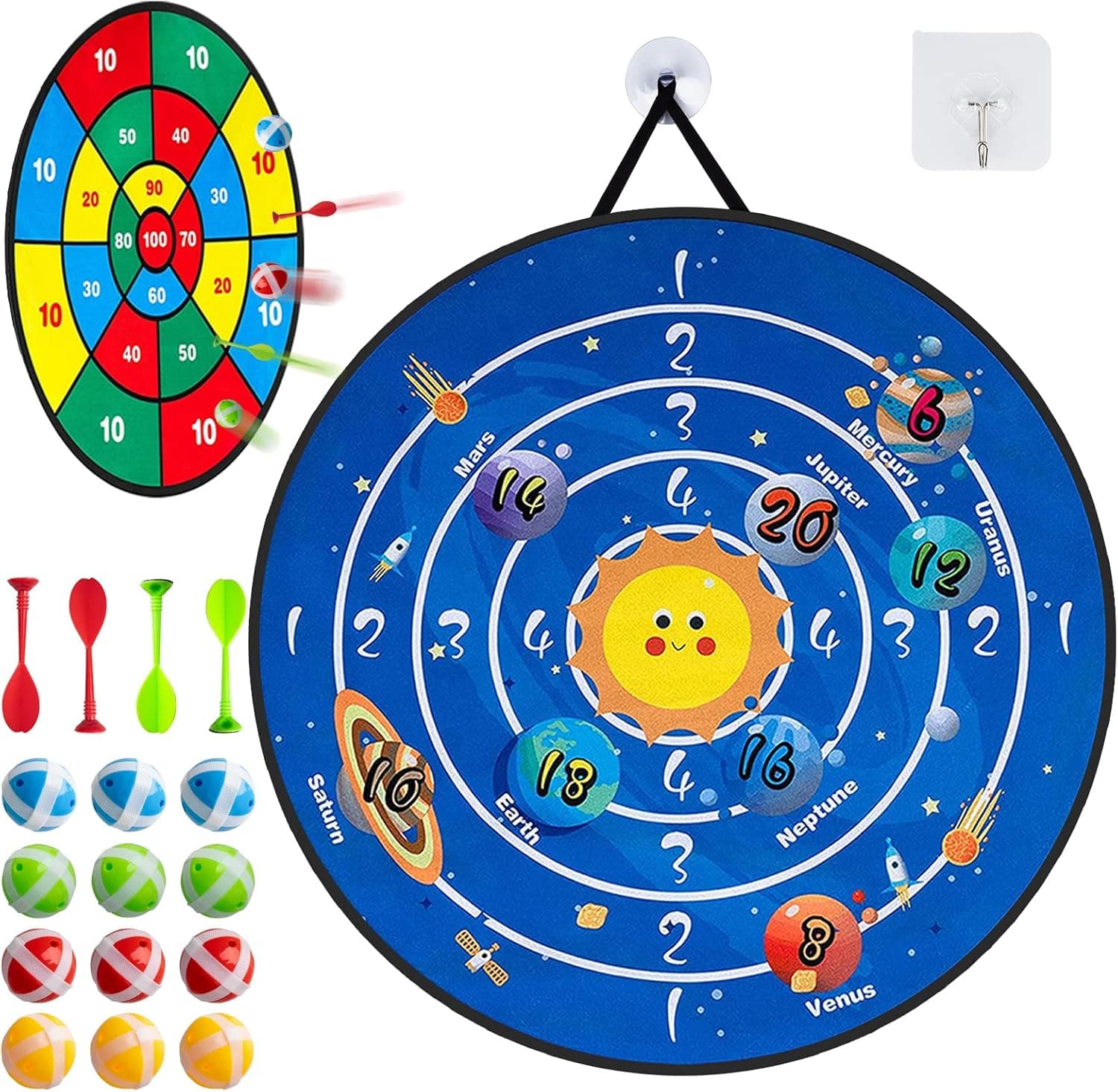 Board Game for Kids, BROADREAM Stocking Stuffers for Kids Age 3 4 5 6 7 8 9 10 Boys and Girls with 12 Sticky Balls 4 Darts,Safe Indoor Outdoor Games Christmas Birthday Toy Gifts(26Inches)