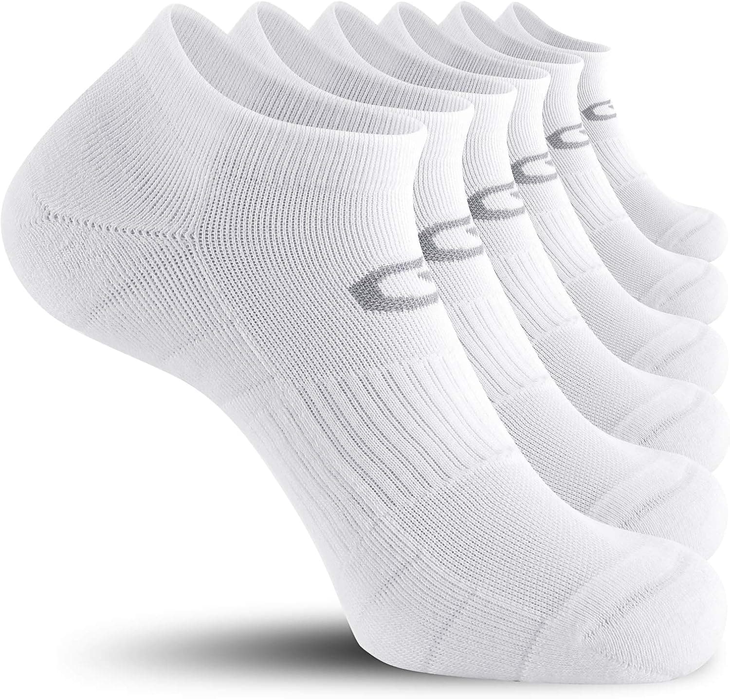 CelerSport 6 Pack Athletic Socks with Cushion Ankle Socks Low Cut Socks for Men