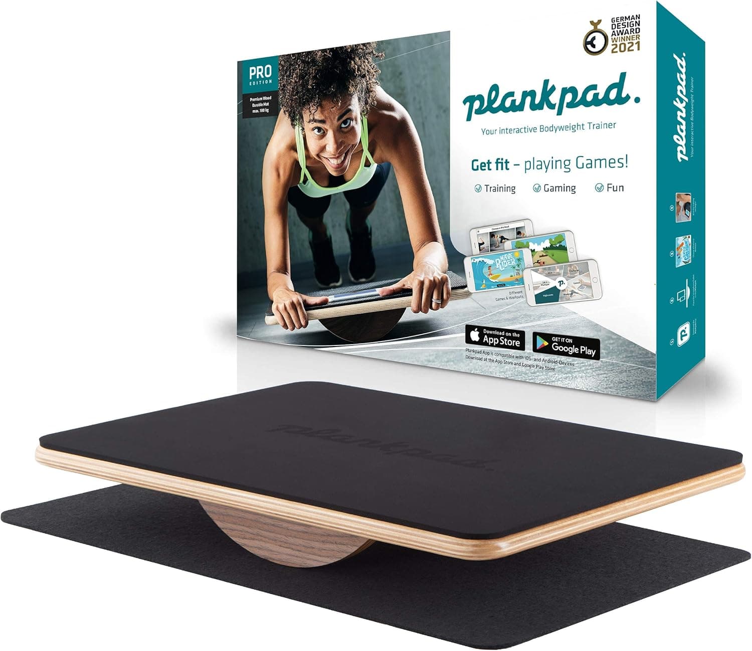 Plankpad PRO - Plank & Balance Board, Get fit while Playing Games & Workouts on iOS/Android App, Core Trainer, Full Body Fitness Exercise Equipment