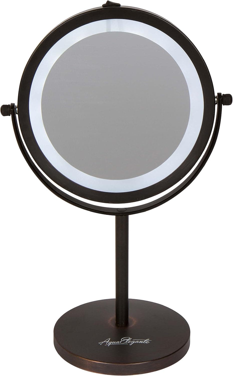 6 Inch LED Makeup Mirror - Double-Sided, Lighted 10x/1x Magnification - Oil-Rubbed Bronze