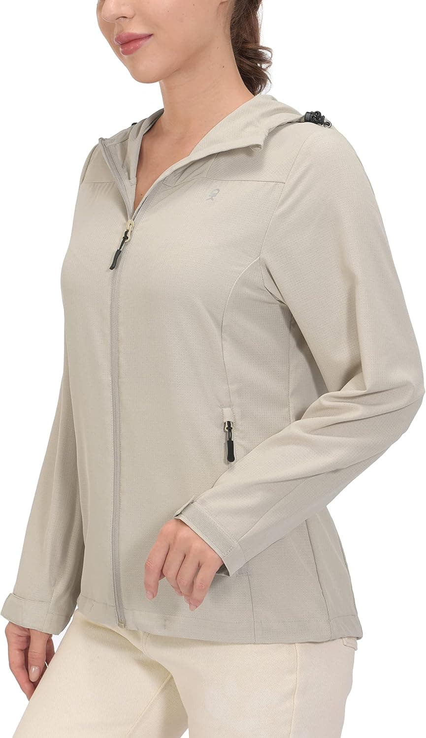Little Donkey Andy Women's Sun Protection Hoodie Jackets Long Sleeve UPF50+ Shirts Hiking Travel Camp Air Holes Full Zip