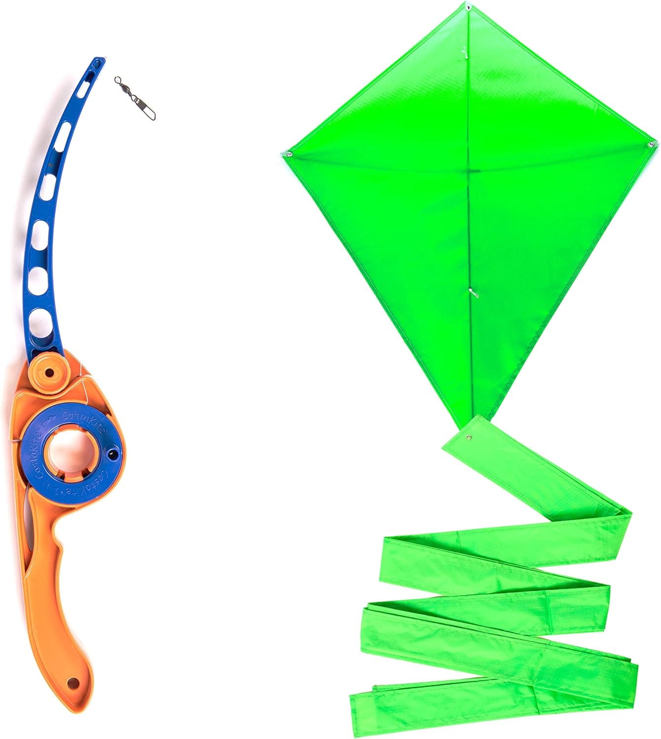 Castakite - Kite and Flying Handle for Kids - Easy to Fly Kite with Reel and String - Integrated Kite Line Winder Grip Wheel - Best Easy Flyer Kite with Long Tail Perfect for The Beach or Park