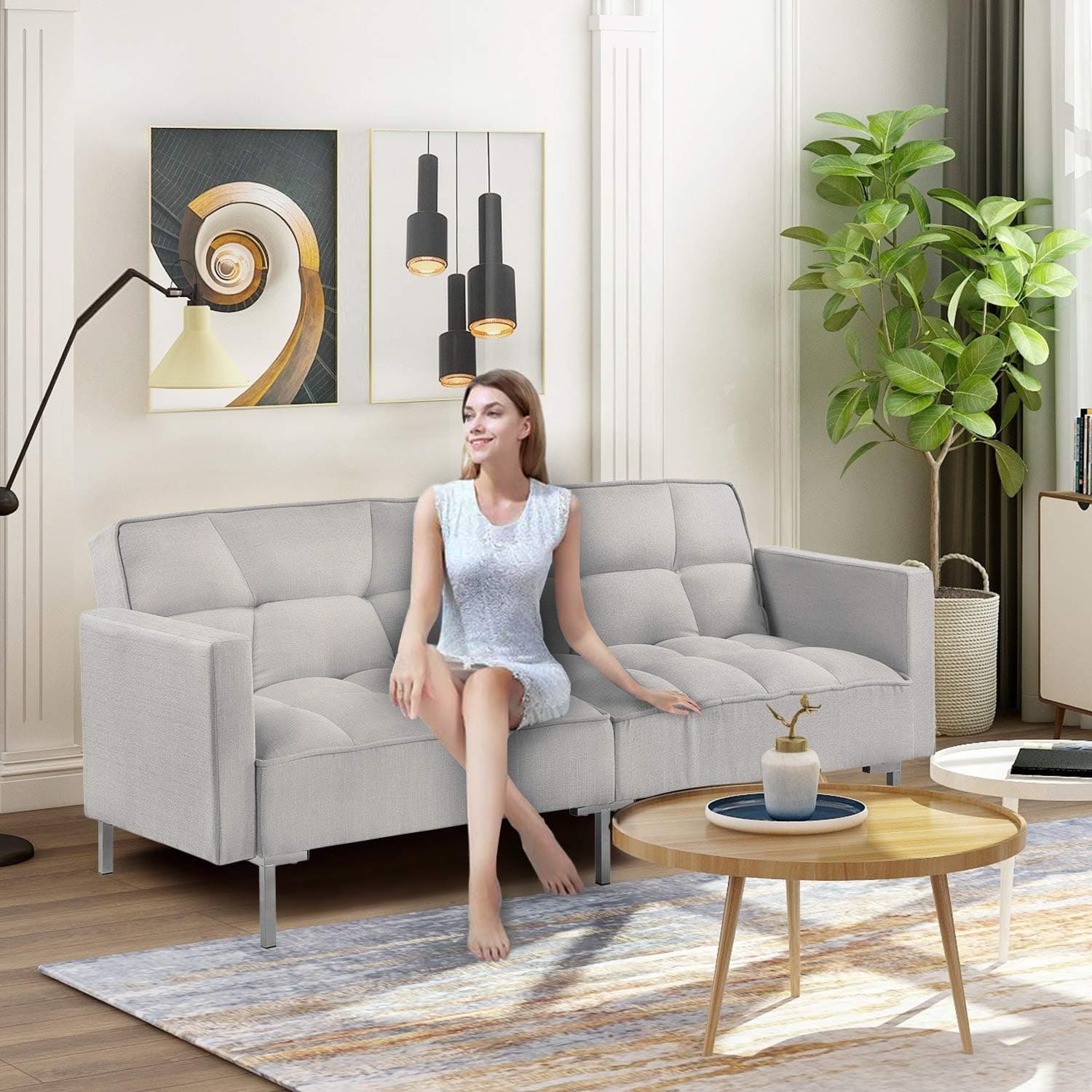 Sleeper Sofa Couches and Sofas - Couch Recliner Convertible Sofa Modern Adjustable Futon Couches Sofas Bed for Living Room Fold Up and Down Recliner Couch