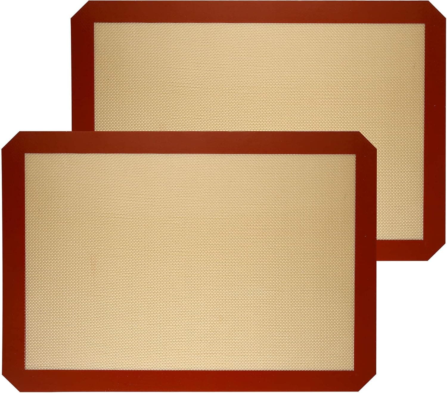 Uzifa Silicone Baking Mat Non Stick Heat Resistant Food Safe Silicon Liner for Bake Pans & Rolling Cookies Pastry Bread Meats Vegetables Making - 2 Pieces (11 5/8" x 16 1/2")