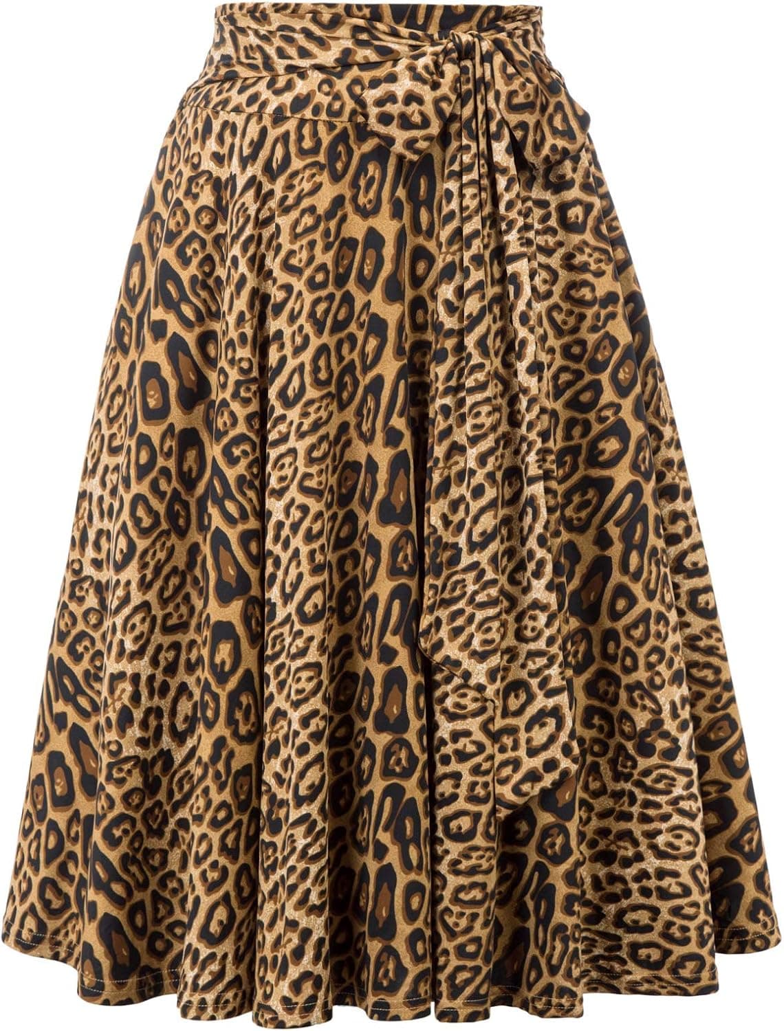 Belle Poque Women's High Waist A-Line Pockets Skirt Skater Flared Midi Skirt