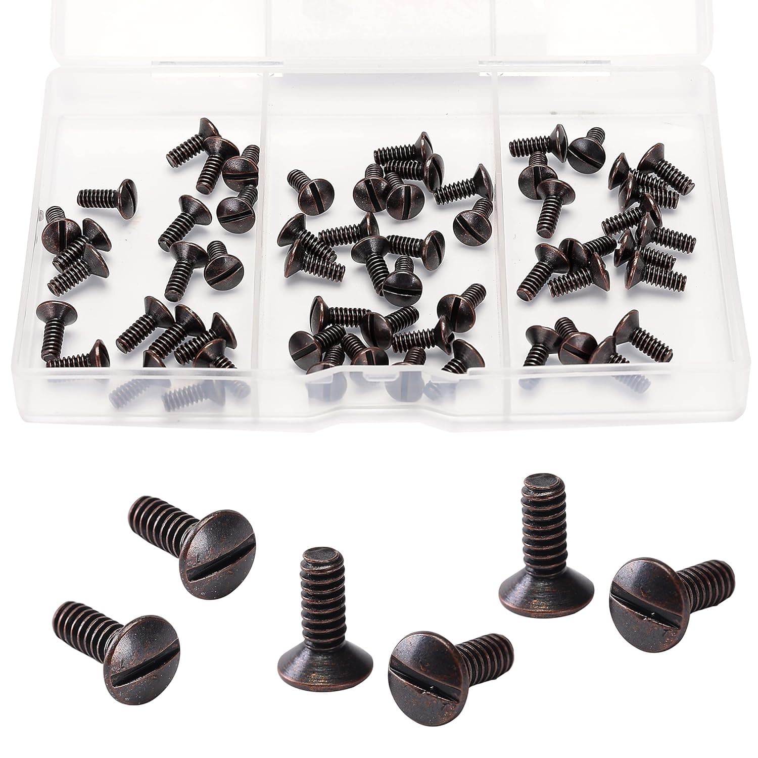 Bates- Bronze Wall Plate Screws, 3/8" Long 6-32 Thread, 60 Pcs, Bronze, Outlet Screws, Switch Plate Screws, Outlet Cover Screws, Electrical Outlet Screws, Electrical Cover Plate Screws