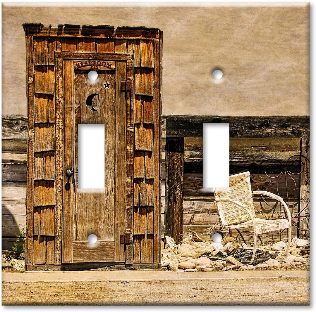 Art Plates 2-Gang Toggle OVERSIZED Switch Plate - OVER SIZE Wall Plate - Outhouse on the Range