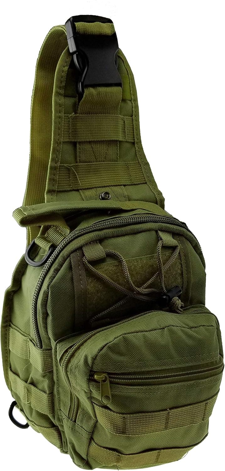 Reliant Outdoor Large Adjustable Sling Bag for Men and Women with Zipper Pockets, Perfect for Hiking, Travel, Running, and Cycling