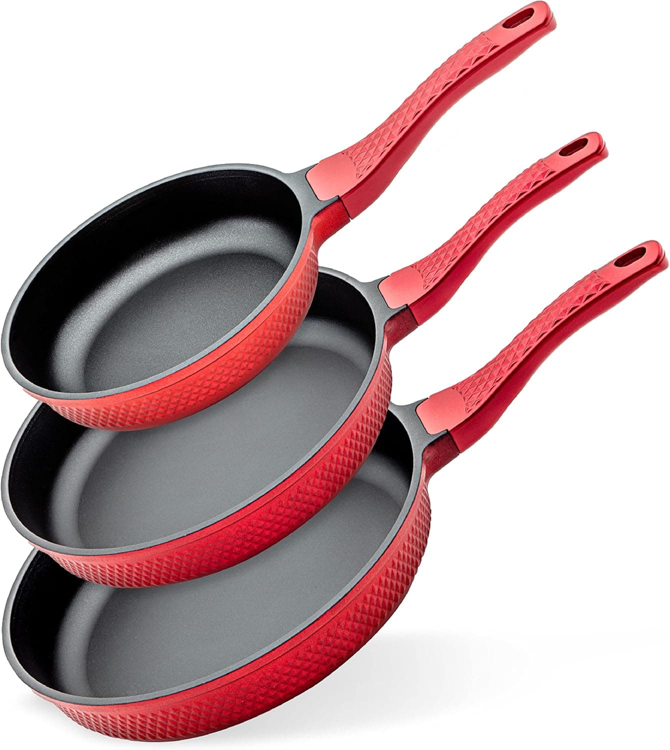 AMBOSS Non Stick Cooking Pan Set – 8, 9.5 and 11 Inch Nonstick Frying Pan Set –4mm Thick Body Titanium Skillet Set – No PFOA or PTFE