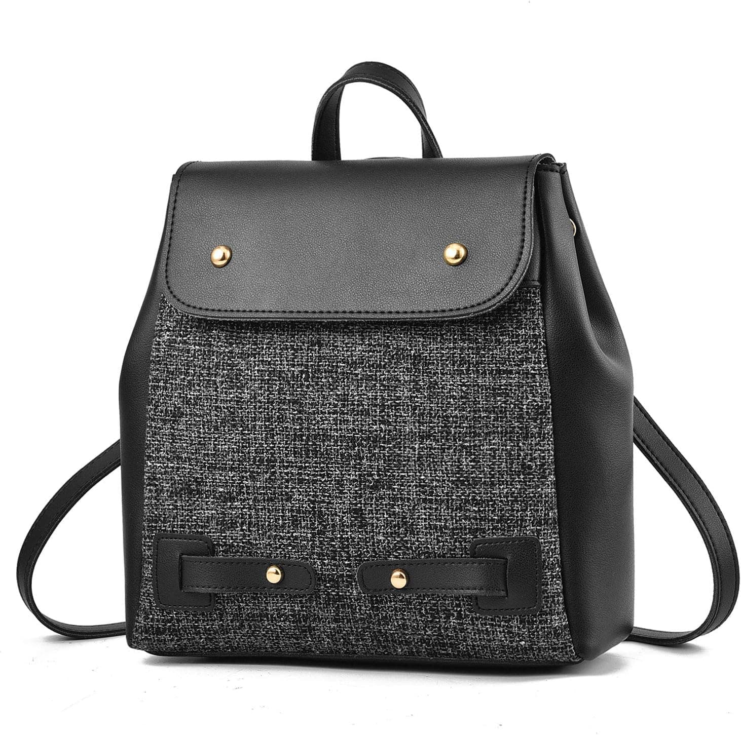 Mini Backpack Concise Vogue Shoulder Bag Dual-use Travel Backpack for Women,Black