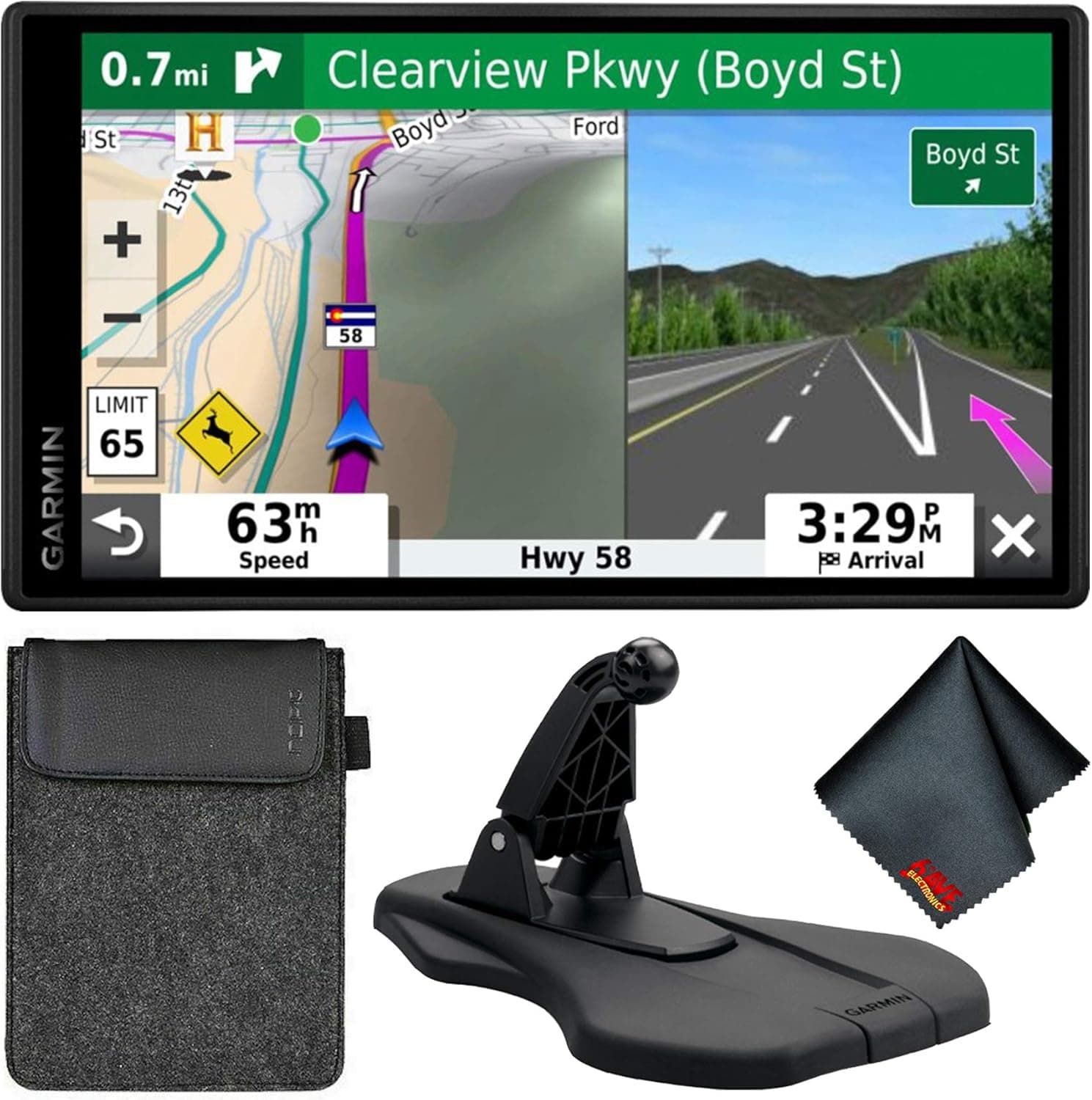 Garmin DriveSmart 55 W/Traffic 5.5" Display GPS Navigator Includes Case and Friction Mount