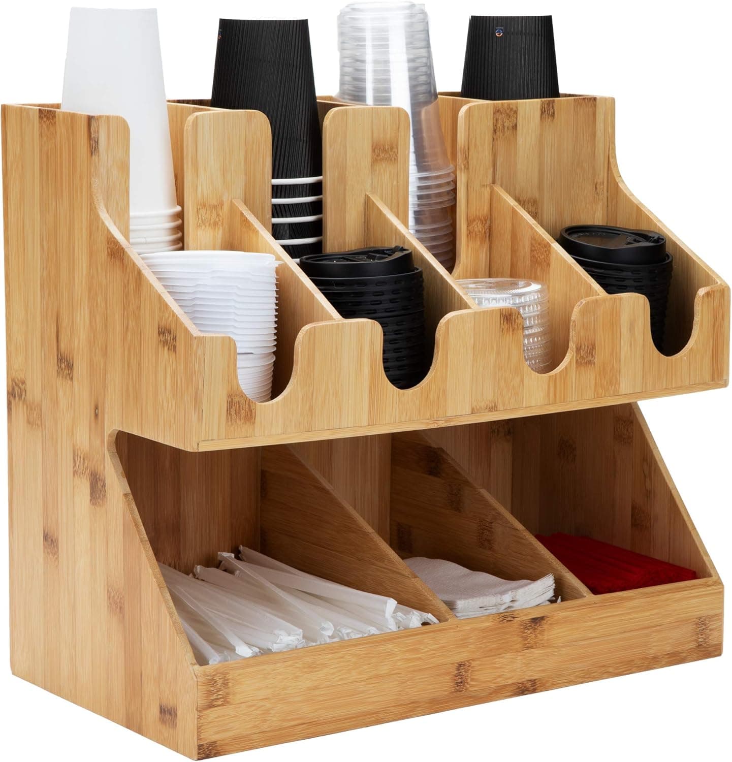 Mind Reader Condiment Station, 11 Compartments, Brown