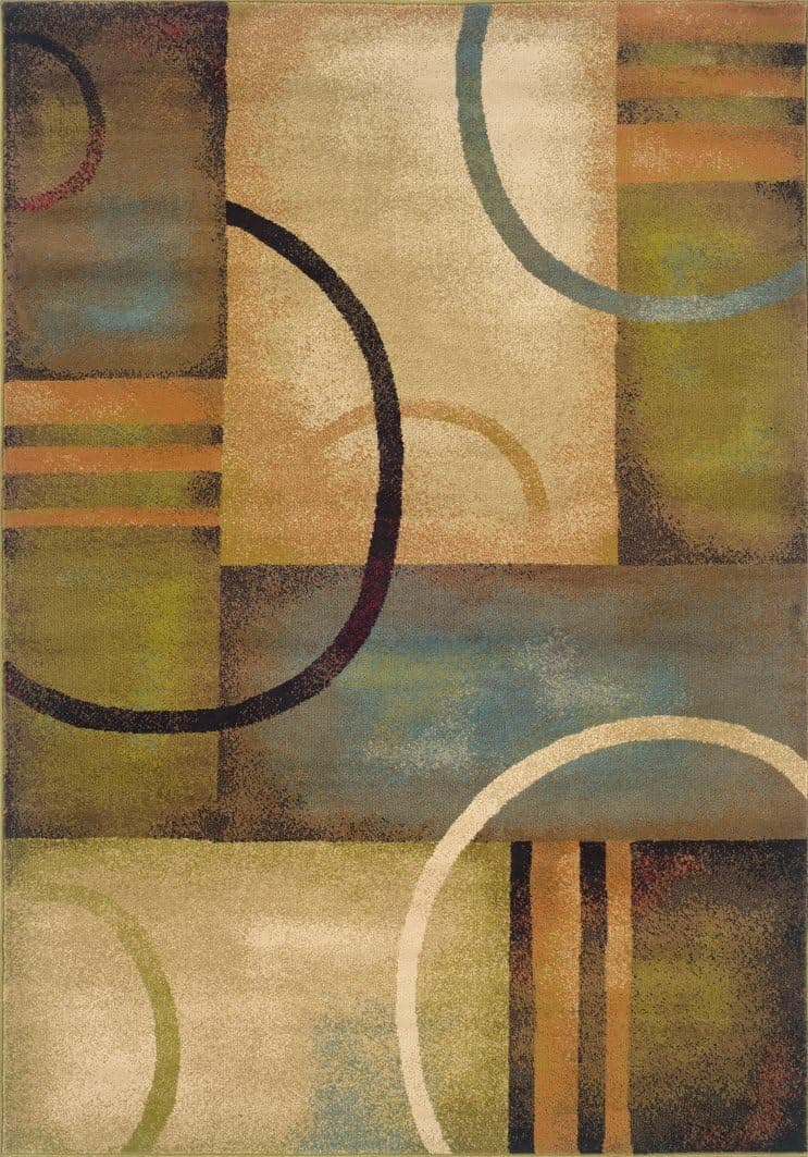 Oriental Weavers Circles and Blocks Pattern Area Rug (9 ft. 6 in. L x 6 ft. 7 in. W)