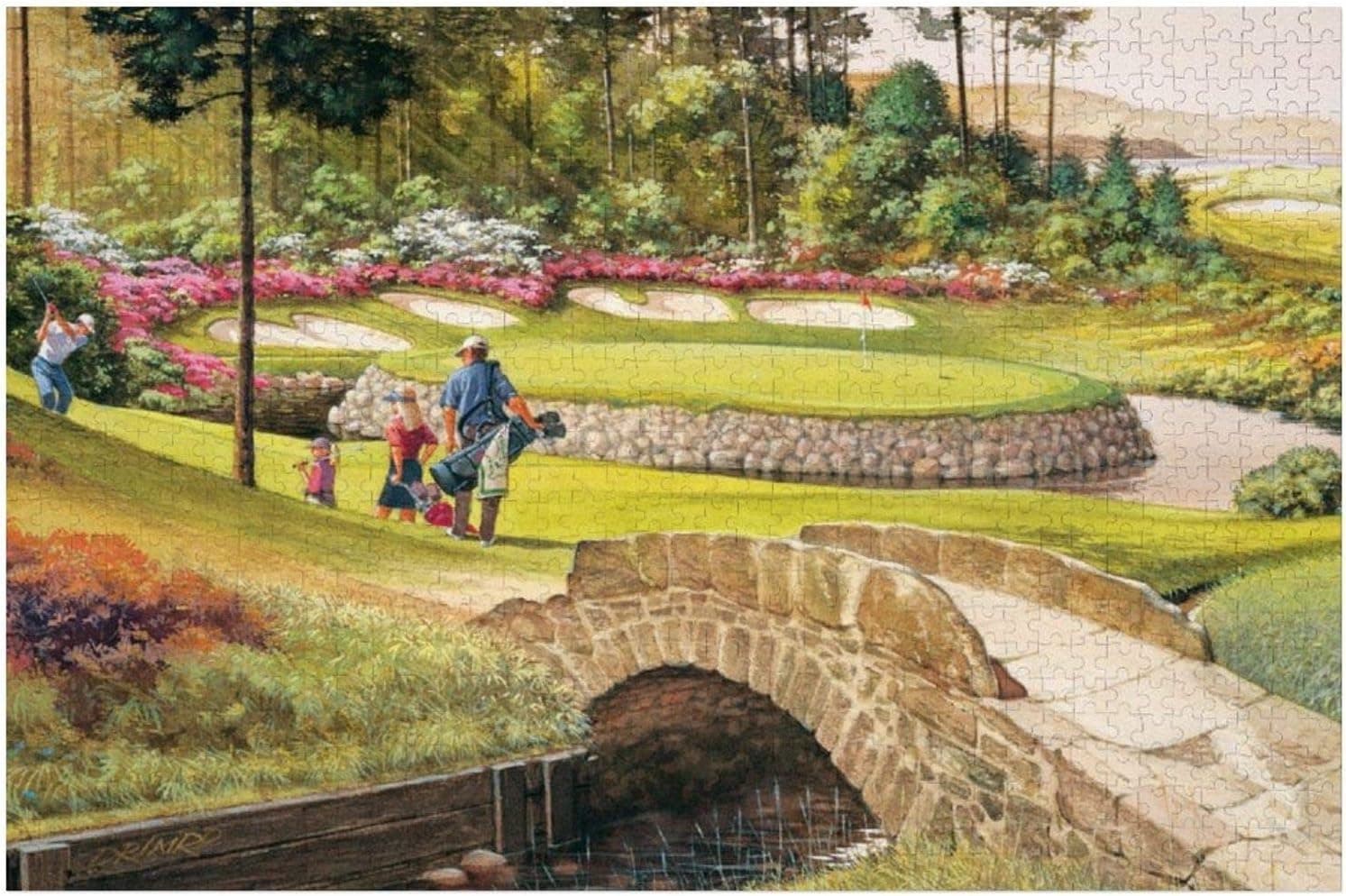 500 Piece Wooden Jigsaw Puzzle Golf Course Large Puzzle Game for Adults and Teenagers