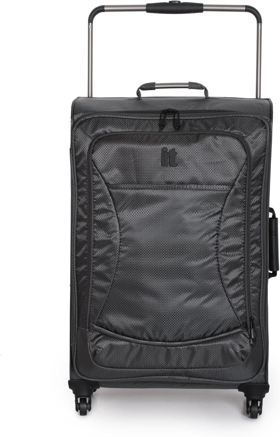 it luggage World's Lightest Quilted Front Collection Spinner, Charcoal, Checked-Medium 28-Inch