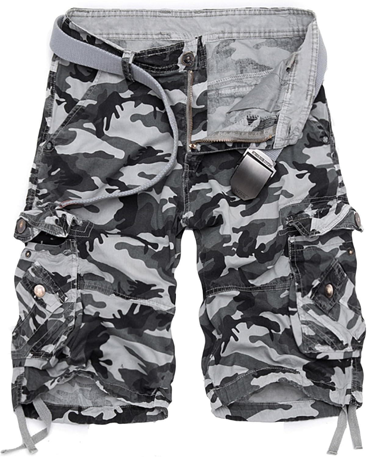 KEYBUR Relaxed Fit Outdoor Comouflage Camo Cargo Shorts for Men