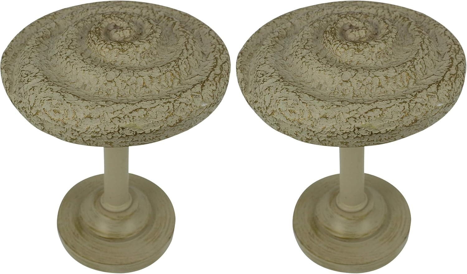 MERIVILLE Set of 2 Swirl Window Drapery Medallion Holdbacks, Curtain Tiebacks, Wall Hook, Tassel Holder, French White