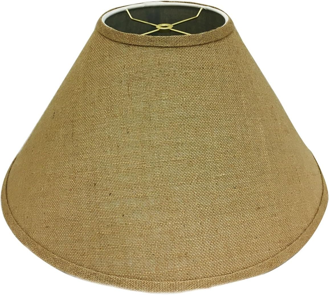 Royal Designs, Inc. Coolie Empire Hardback Lamp Shade w/Trim, HB-640-18BL, Burlap, 6 x 18 x 11.5