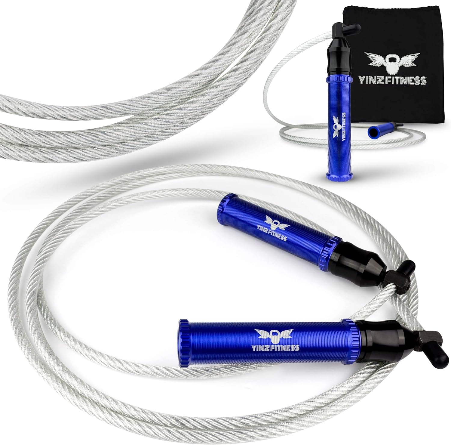 Yinz Fitness Heavy Jump Rope- 1.75LBS Weighted Jump Rope with Steel Braided Cable, Get Fit and Get Lean in 2021 with This Home Workout Heavy Jump Rope