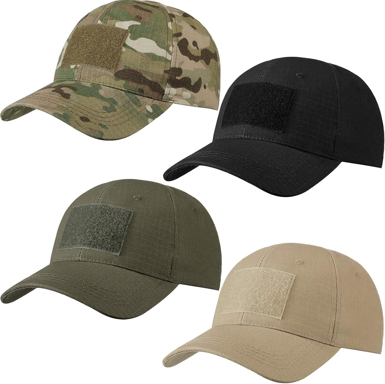 Geyoga 4 Pieces Military Patch Hat Tactical Army Hats Adjustable Operator Hat Breathable Baseball Hat for Men Women Outdoor
