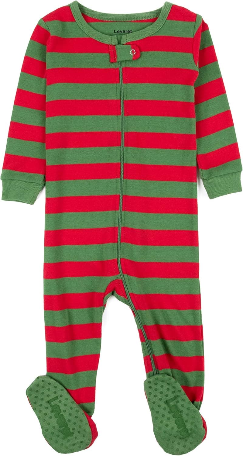 Leveret Kids Pajamas Baby Boys Girls Footed Pajamas Sleeper 100% Cotton (Size 6-12 Months-5 Toddler)