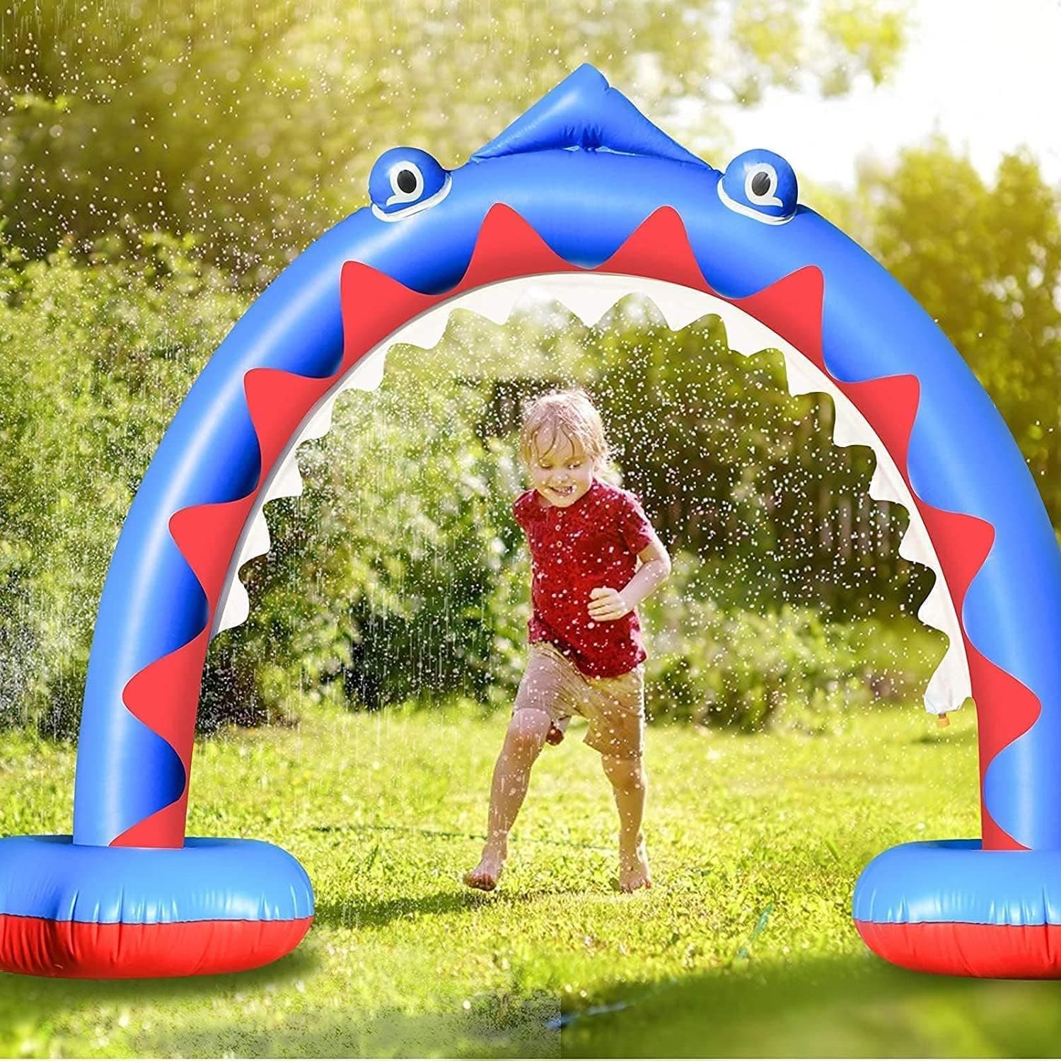 Weanas Giant Shark Sprinkler for Kids Inflatable Water Toys Summer Outdoor Play Sprinkler for Kids